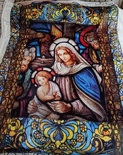 Cargar imagen en el visor de la galería, Cobija Vitral y Mosaico Virgen adoración 170 x 210 mt