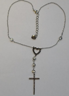 Collar zircones con crucero y Cruz