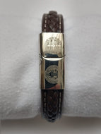San Benito, pulsera en Cuero Negro