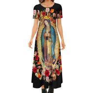 Vestido manga corta Guadalupe lujo