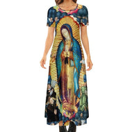 Vestido manga corta Guadalupe lujo