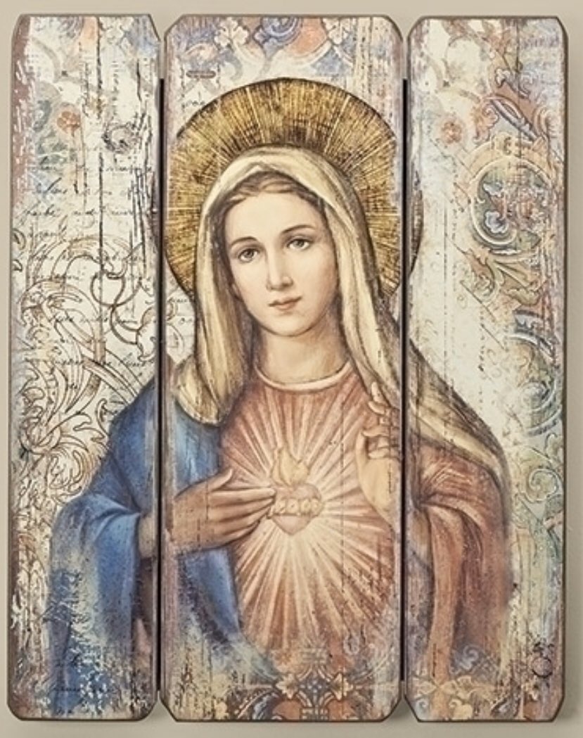 Corazón de Maria, Cuadro Sobre Madera