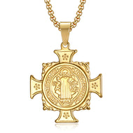 Medalla san Benito y Cruz en Relieve