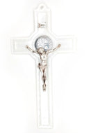 Cristo san Benito Cristal de Murano y Plata