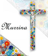 Cristo en Cristal Murrina y Plata 21 cm