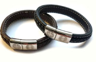 San Benito, pulsera en Cuero Marron o Negro