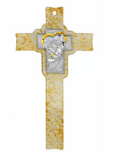 Cargar imagen en el visor de la galería, Cristo en Cristal de Murano Oro, Con Virgen en Plata
