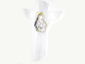 Cruz Cristal de Murano y Plata, Virgen